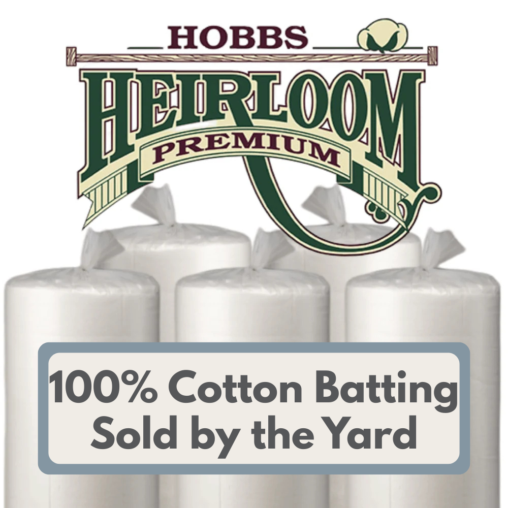 Heirloom 100% Cotton Batting - 96" Wide by the Yard