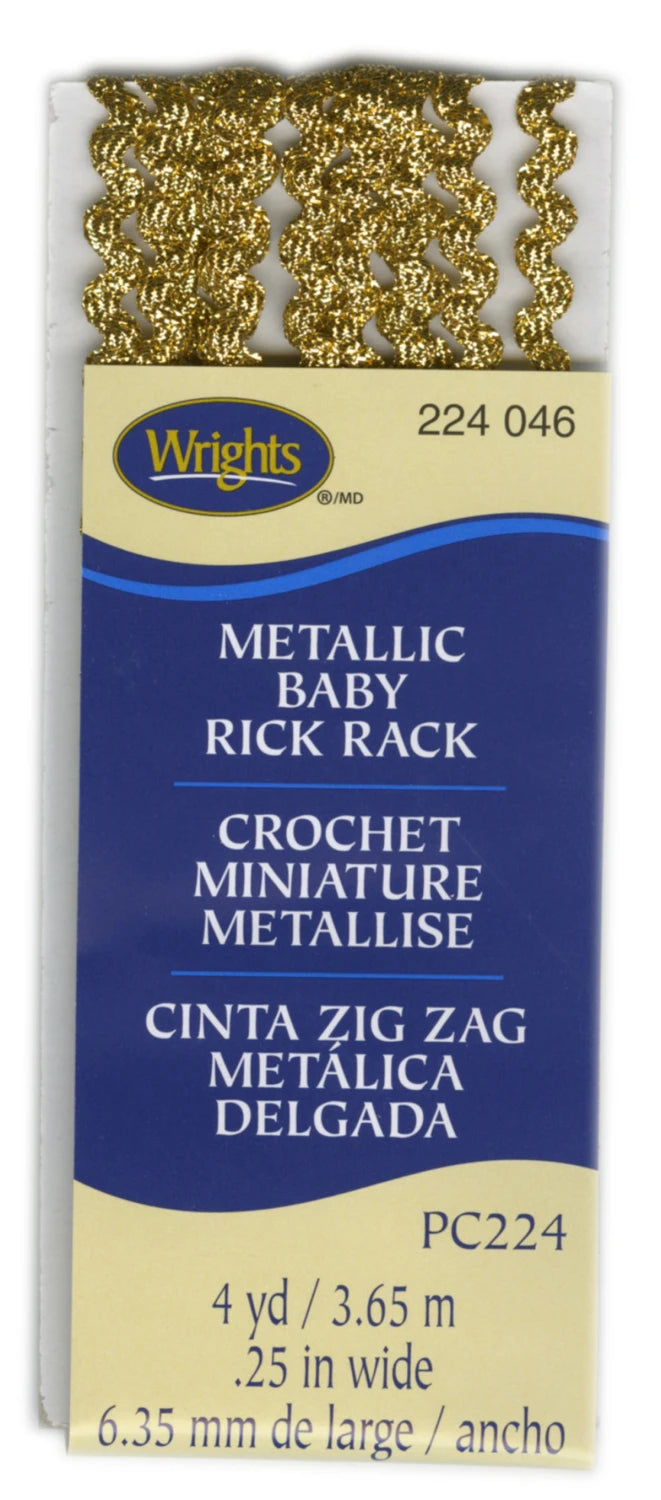Baby Rick Rack Mettalic Gold