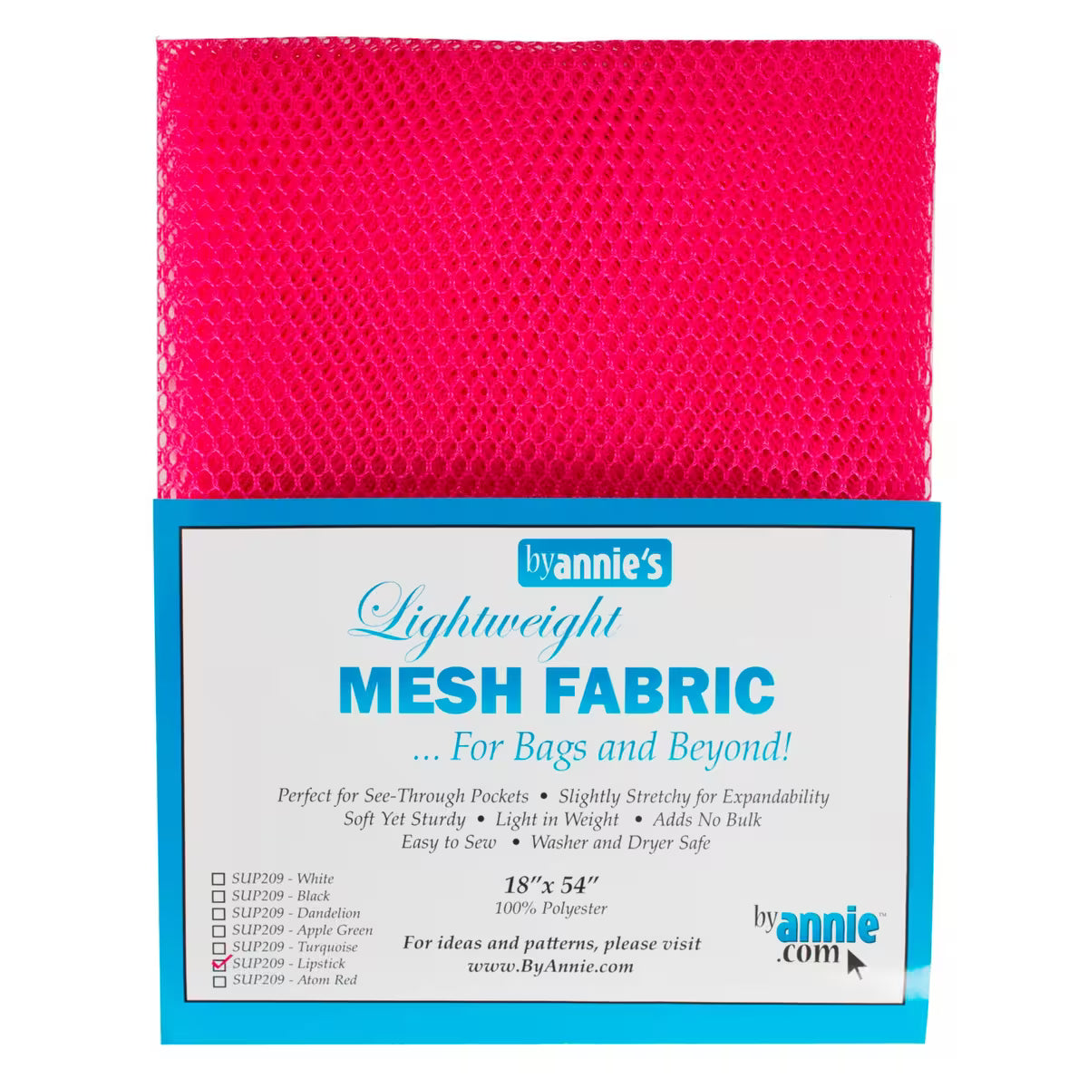 Lightweight Mesh Fabric - byAnnie.com - Lipstick
