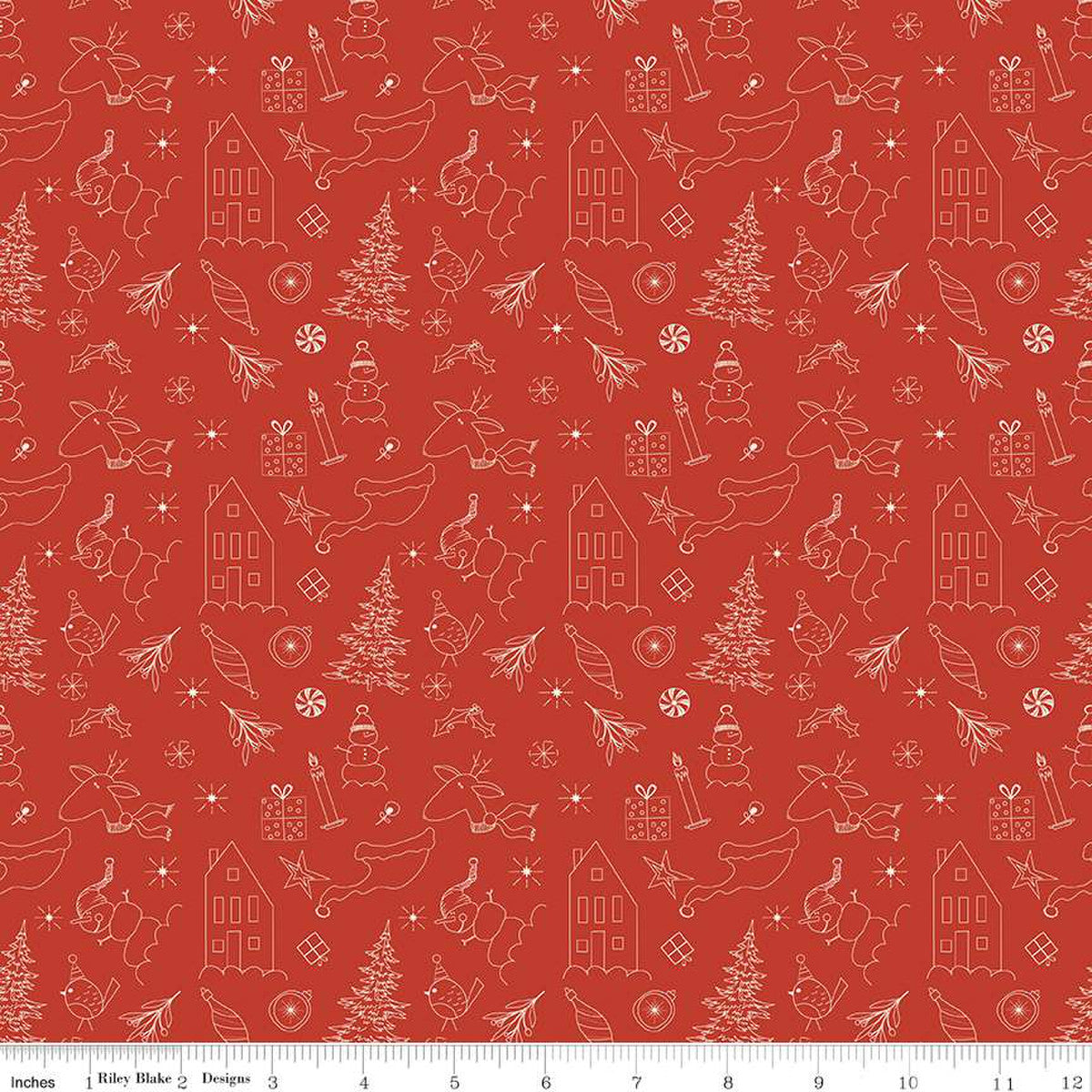 Christmas Is In Town - Doodles - Red