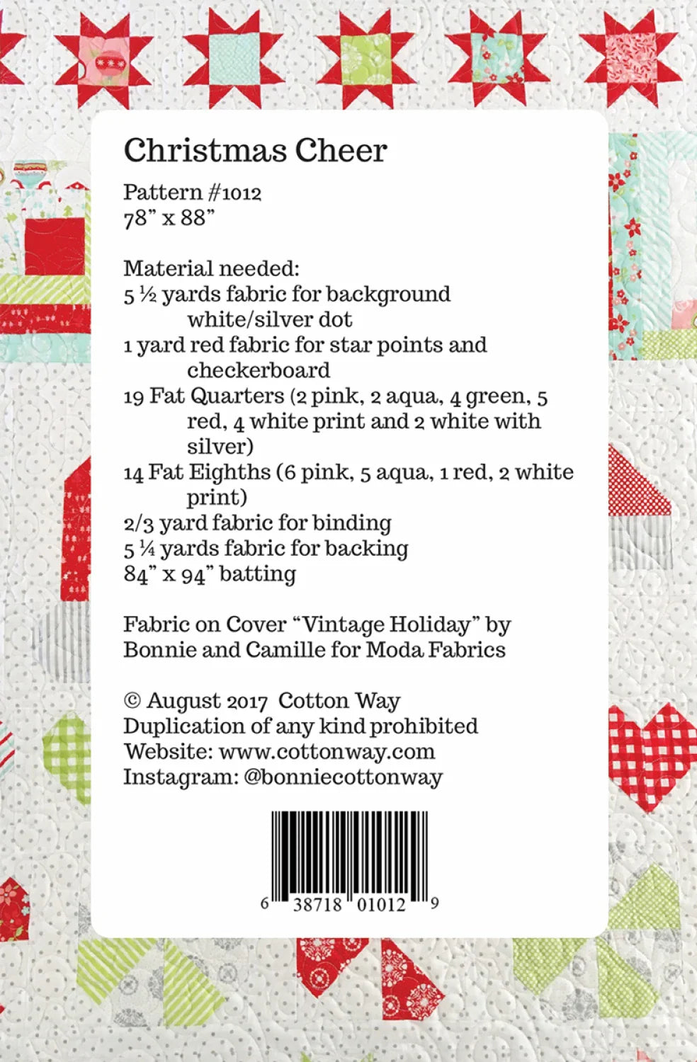 Christmas Cheer Quilt Pattern by Cotton Way