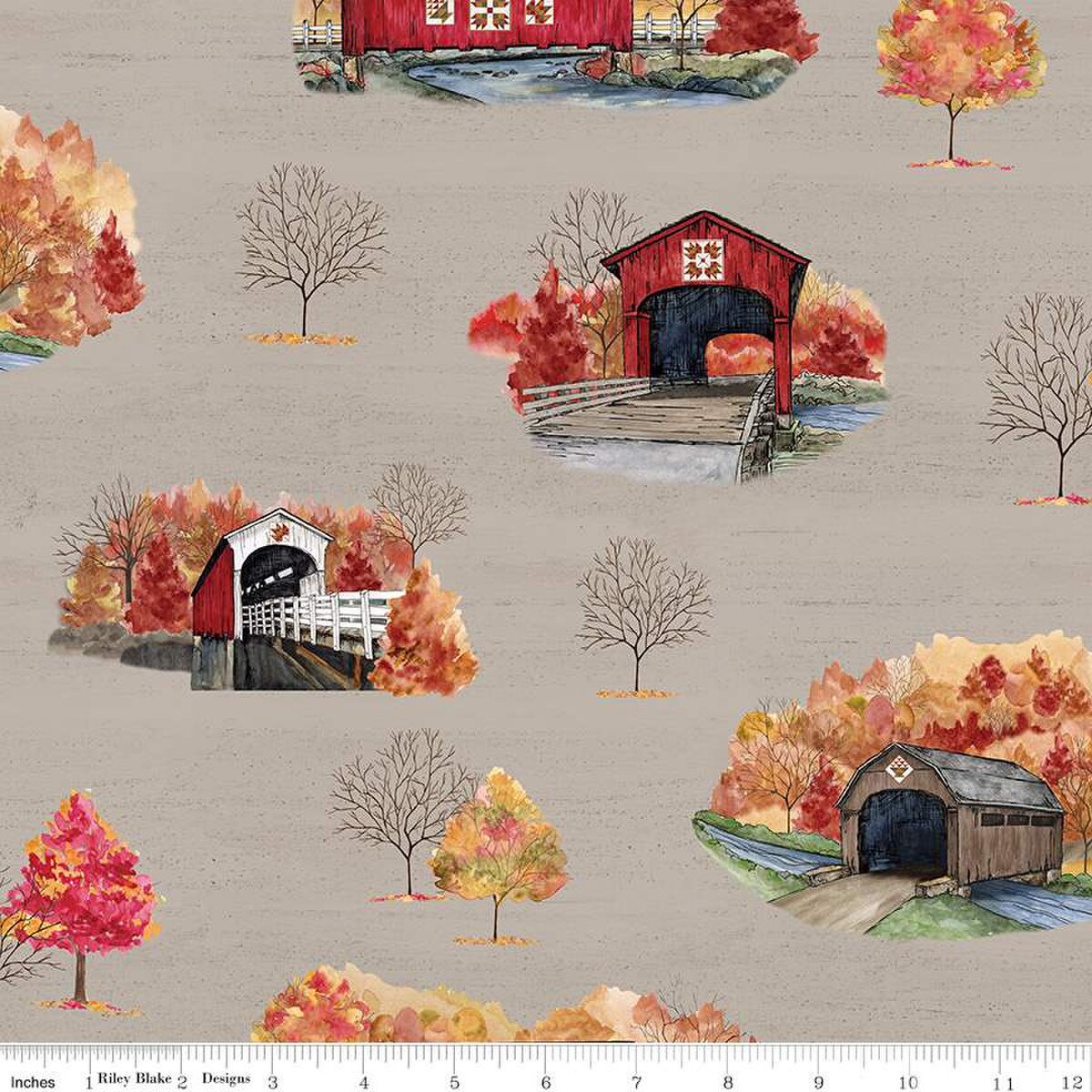 Covered Bridges in Fall - Main - Tan