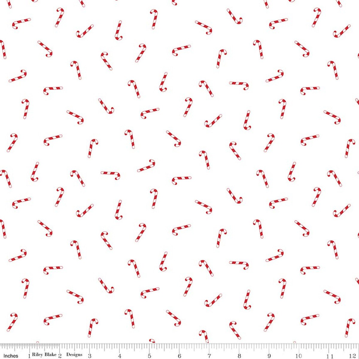 Candy Cane in White - Seasonal Basics - Riley Blake Designs