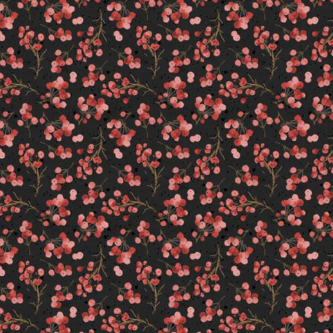 Cardinal Celebration- Black Berries - Wilmington Fabrics