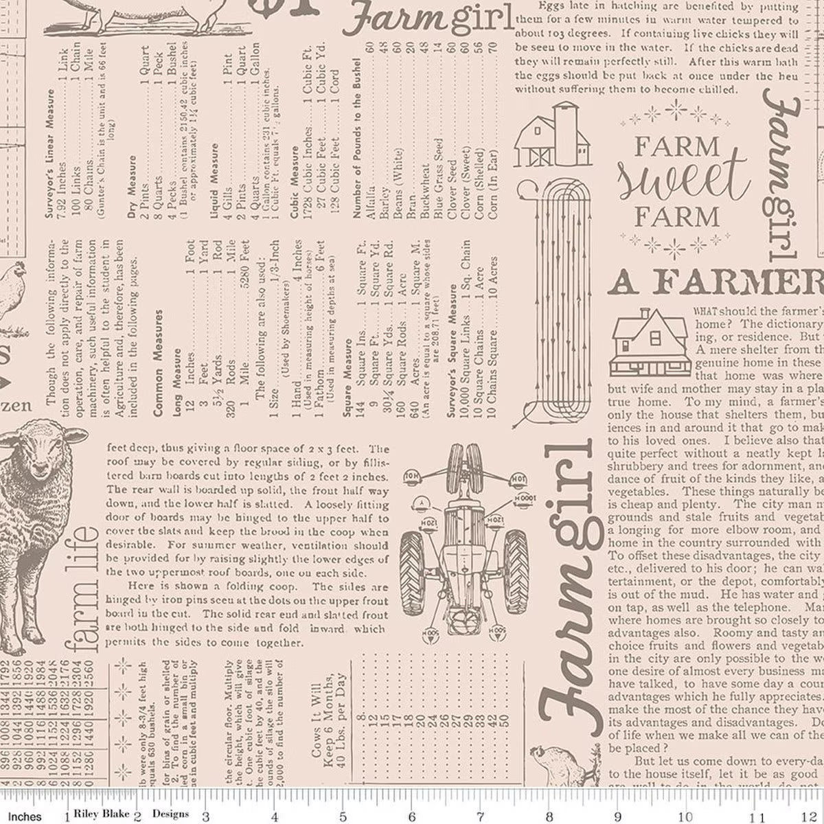 Farmer's Daughter - Farm Life Background Rustic - Lori Holt - Riley Blake