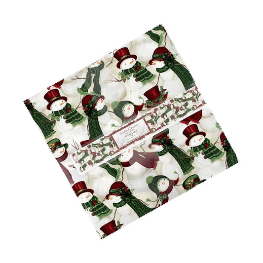 Woodland Snowman - Layer Cake 10" Squares - Wilmington Fabrics