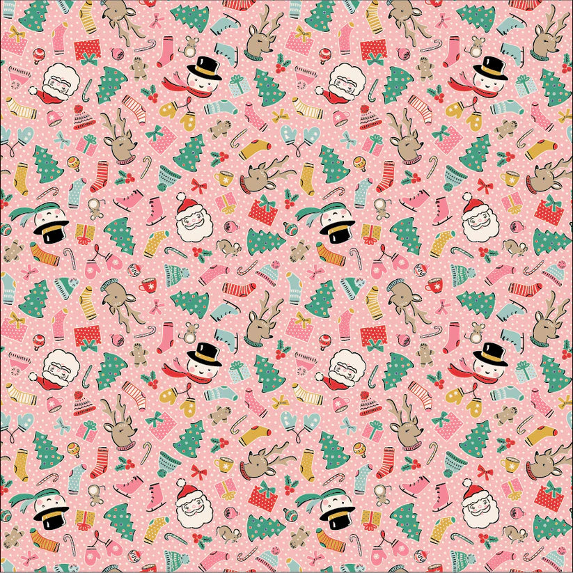 Cozy Wishes Pink - Oh What Fun by Poppi Cotton