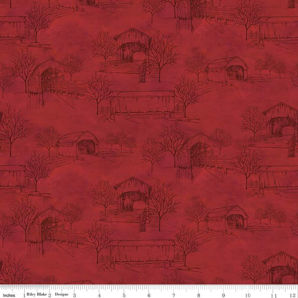 Covered Bridges in Fall - Red