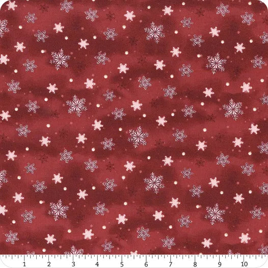 Woodland Snowman - Red Snowflakes - Wilmington Fabrics
