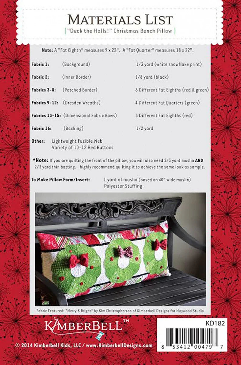 Deck the Halls! Bench Pillow (Sewing Version) *Retired