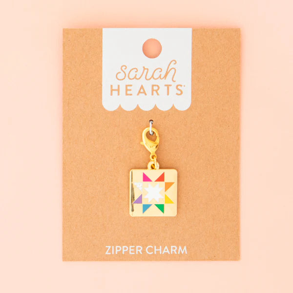 Quilt Block - Zipper Charm - Sarah Hearts