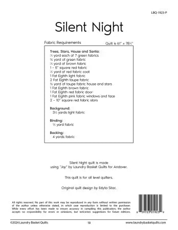 Silent Night Quilt Pattern - Laundry Basket Quilts
