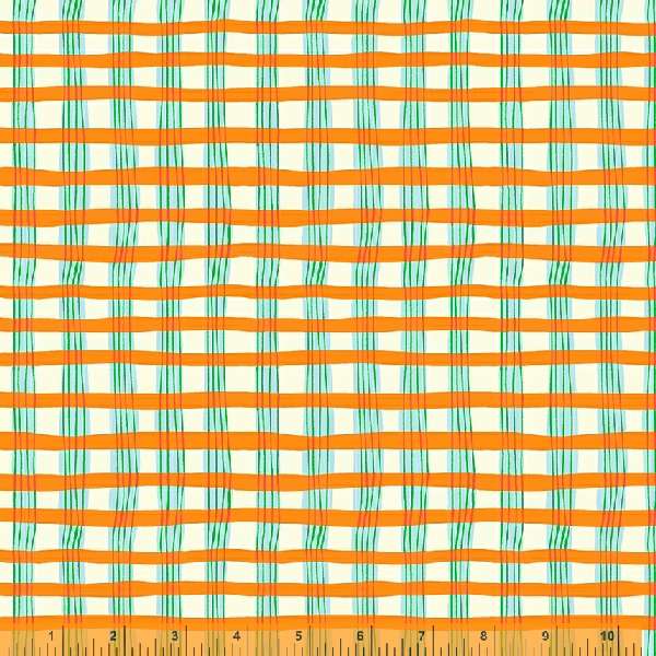 Windham Fabrics - Lucky Rabbit - Painted Plaid Orange
