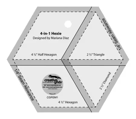 Creative Grids Ruler 4 in 1 Hexie