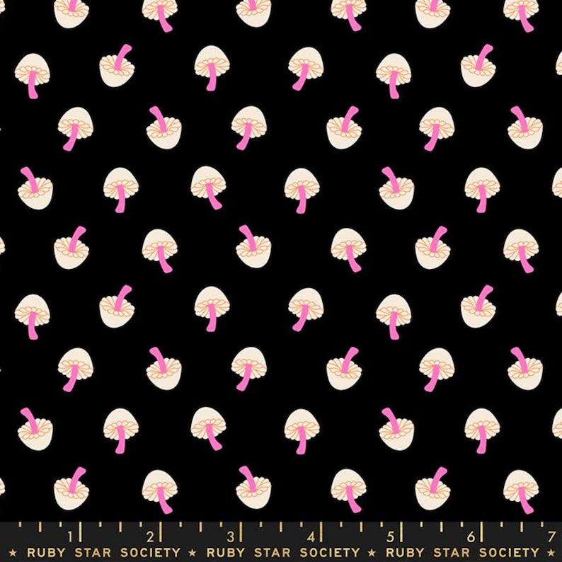 Tiny Mushrooms Black - Tiny Frights - Ruby Star Society