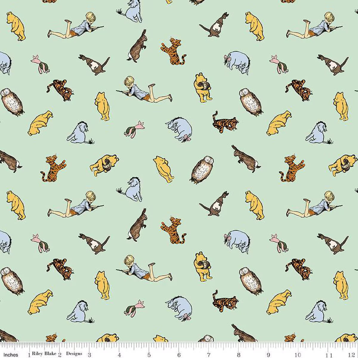 Characters Green- Winnie the Pooh - Riley Blake