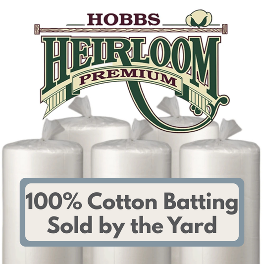 Heirloom 100% Cotton Batting - 96" Wide by the 1/2 Yard