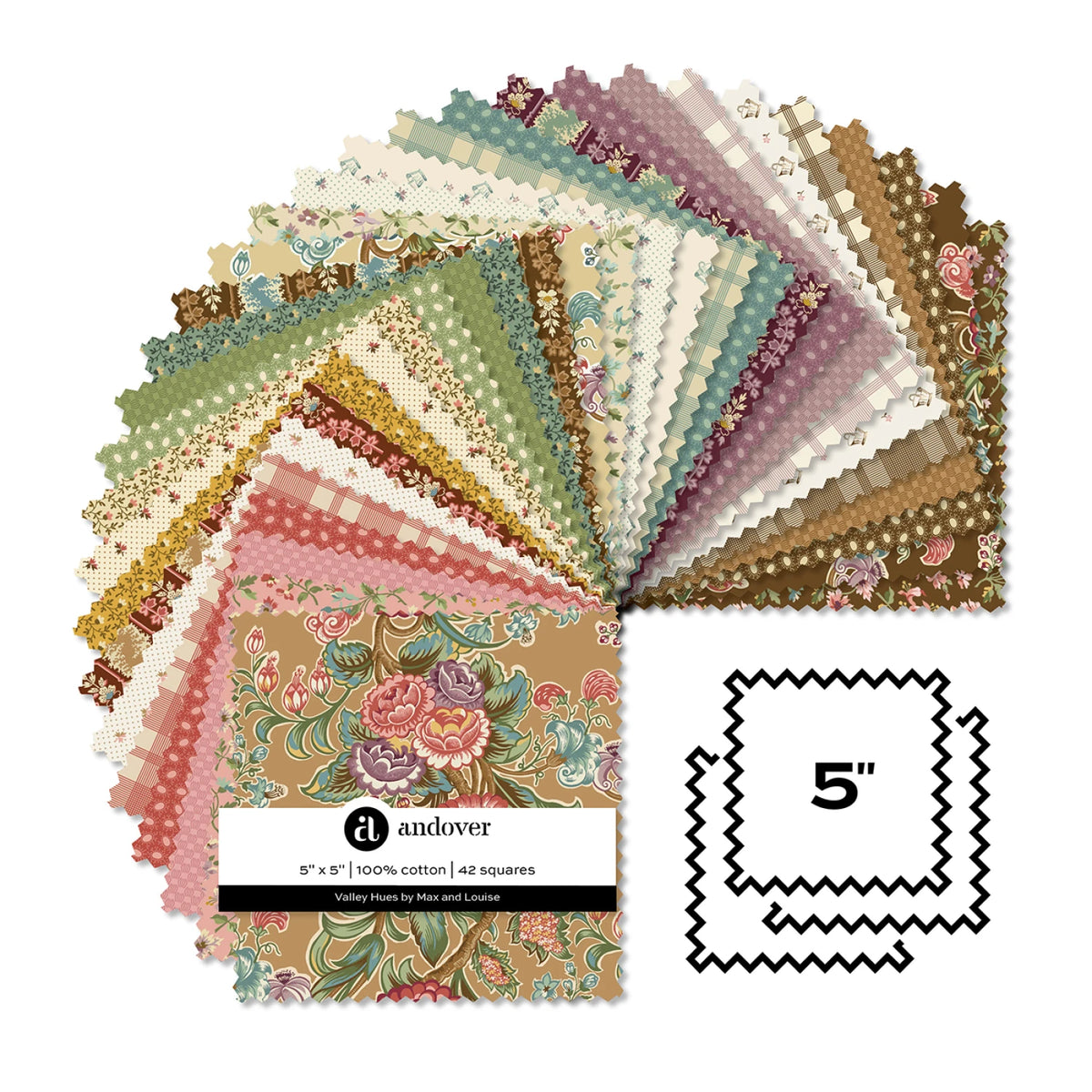 Valley Hues - 5" Squares - 42 Pieces