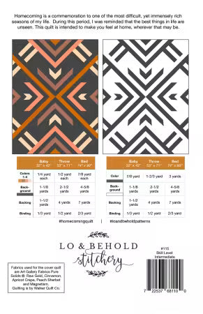 Homecoming Quilt Pattern - Lo & Behold