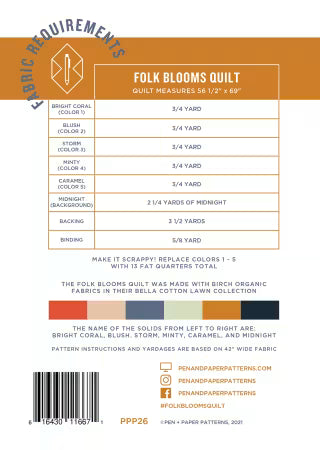 Folk Blooms Quilt - Pen and Paper Quilts