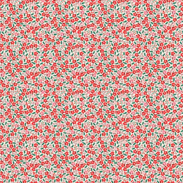 Holly Flowers Red - Oh What Fun by Poppi Cotton