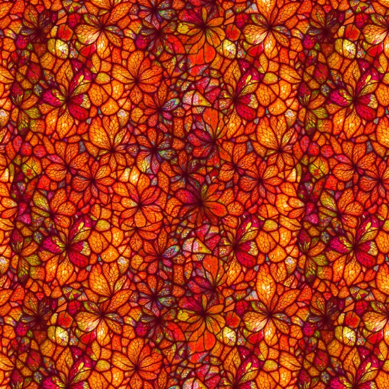 Stained Glass Petals - Orange - Sonny in the Sunflowers - Camelot Fabrics