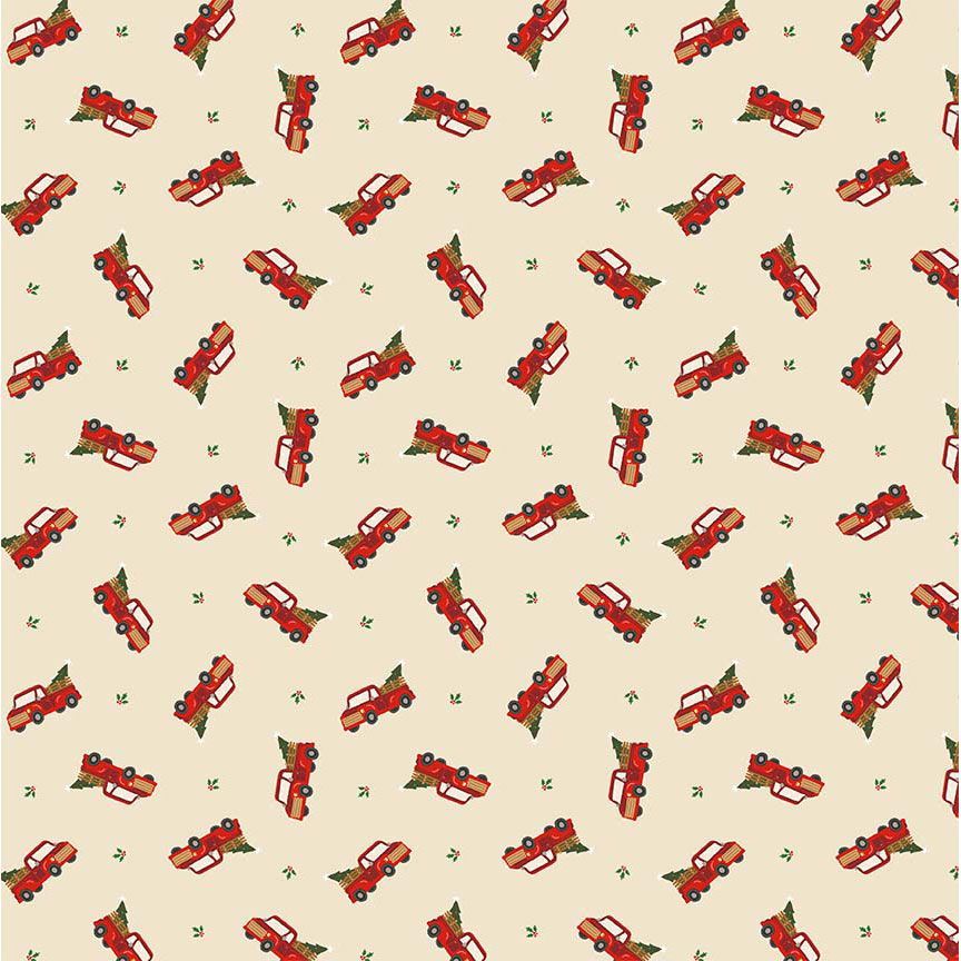 PREORDER|| Tossed Red Holiday Truck - Cowboy Christmas -  Timeless Treasures