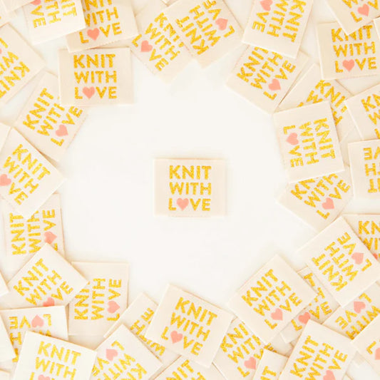 Knit with Love - Woven label - Sarah Hearts
