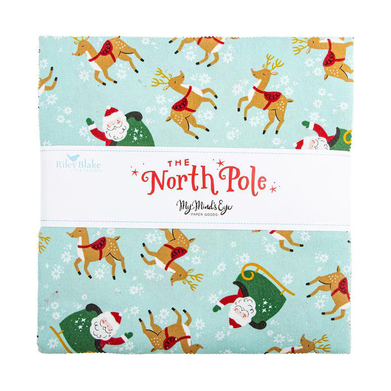 The North Pole Flannel Layer Cake - Riley Blake Designs
