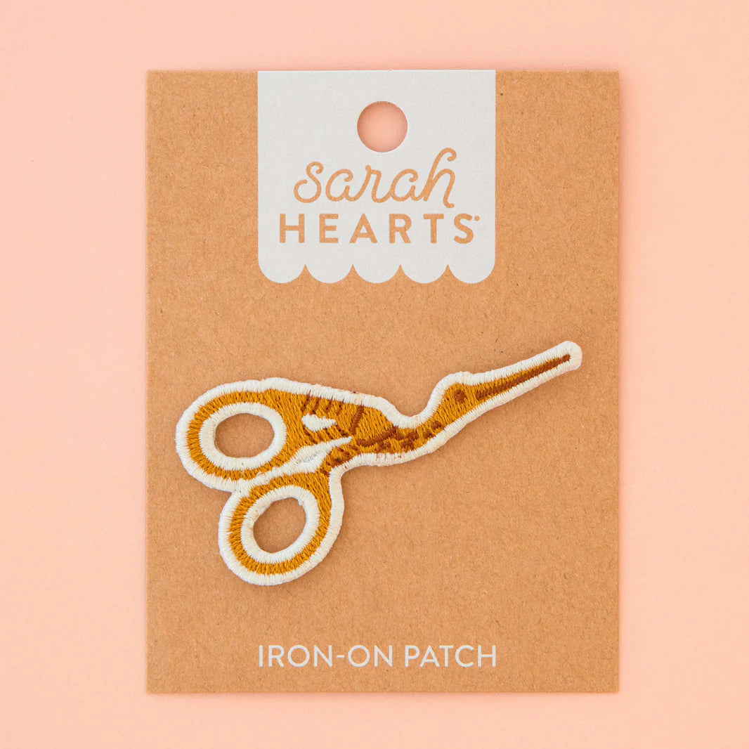 Stork Scissors - Iron On Patch - Sarah Hearts