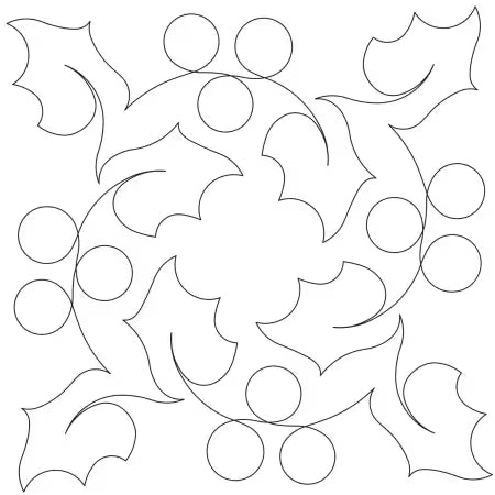 Christmas Holly Block - Quilting Template