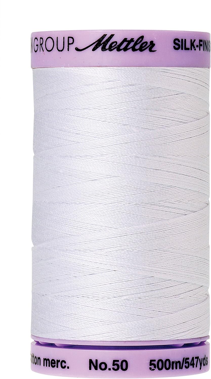 Mettler Silk Finish Cotton Thread, 100% Cotton, 500M, 50 weight