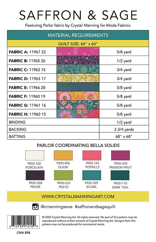 Saffron & Sage Pattern - Parlor - Crystal Manning
