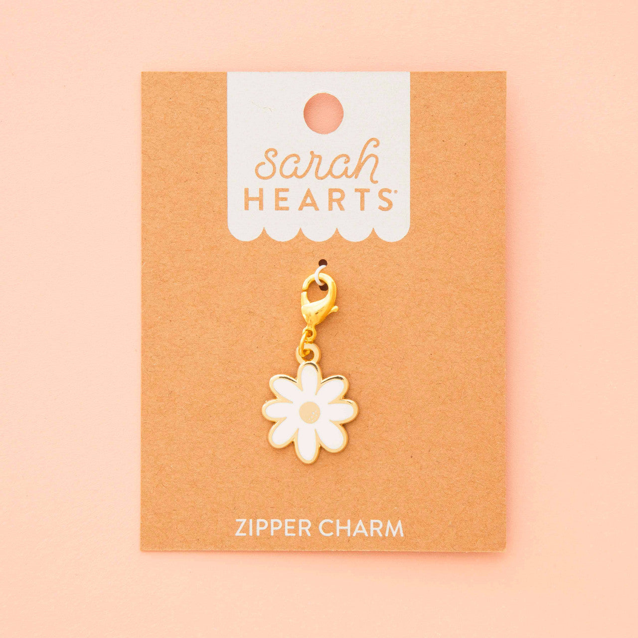 White Daisy - Zipper Charm  - Sarah Hearts