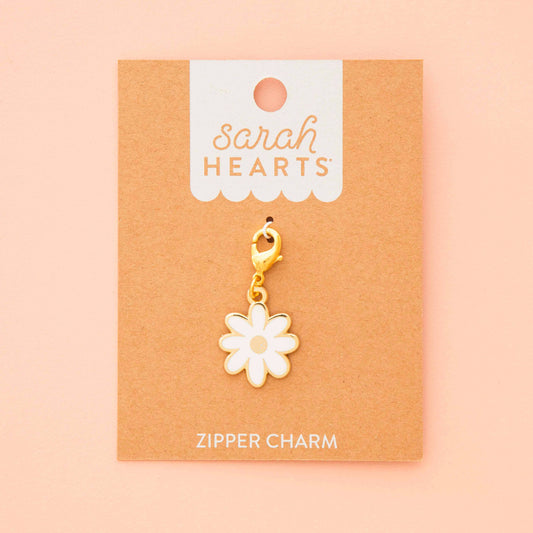White Daisy - Zipper Charm  - Sarah Hearts