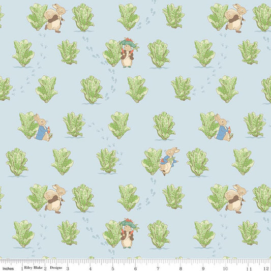 Lettuce Patch Blue - Peter Rabbit and Benjamin Bunny - Riley Blake
