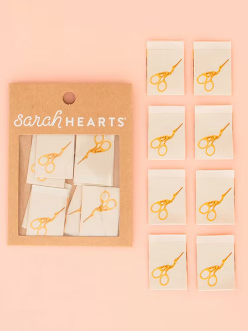 Stork Scissors - Woven label - Sarah Hearts