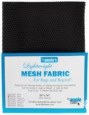 LIghtweight Mesh Fabric - byAnnie.com - Black