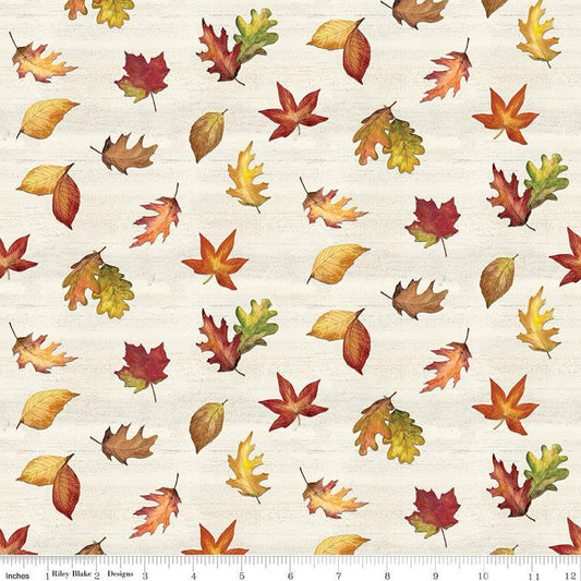 Covered Bridges in Fall - Leaf Toss - Cream