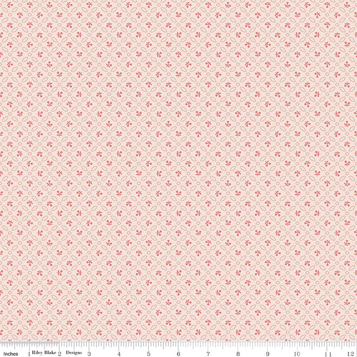 Farmer's Daughter - Cherries Background Coral - Lori Holt - Riley Blake