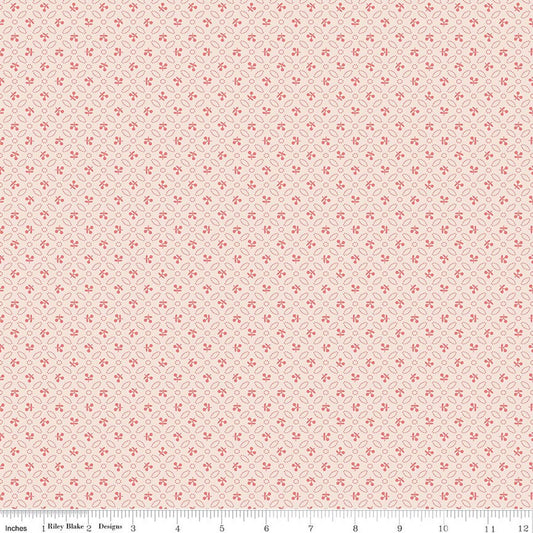 Farmer's Daughter - Cherries Background Coral - Lori Holt - Riley Blake