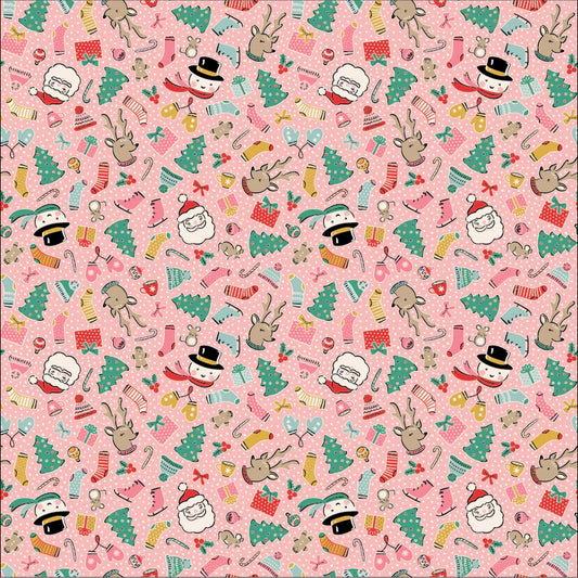 Cozy Wishes Pink - Oh What Fun by Poppi Cotton