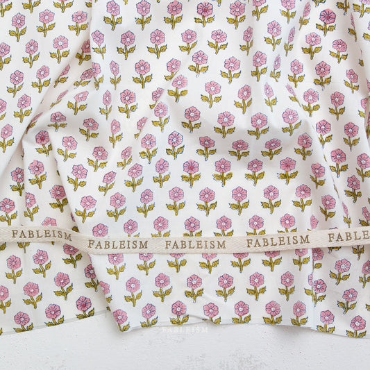 Pink - Flowerling - Indian Block Print - Fableism
