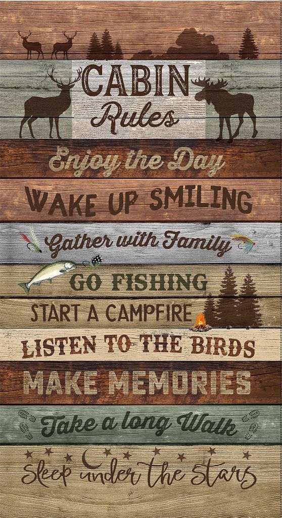 Cabin Rules Panel - Timeless Treasures