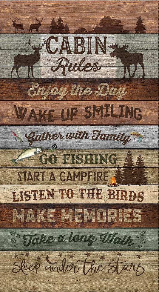 Cabin Rules Panel - Timeless Treasures