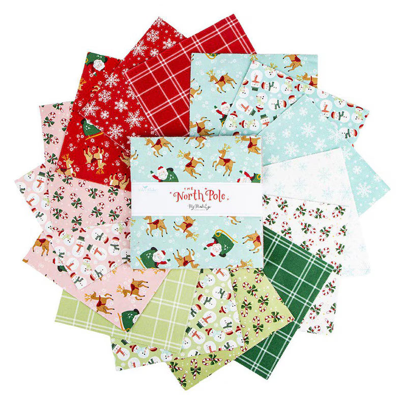 The North Pole Flannel Layer Cake - Riley Blake Designs