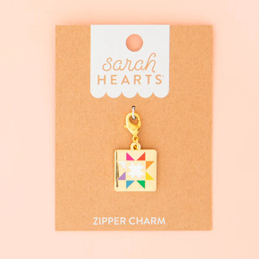 Quilt Block - Zipper Charm  - Sarah Hearts