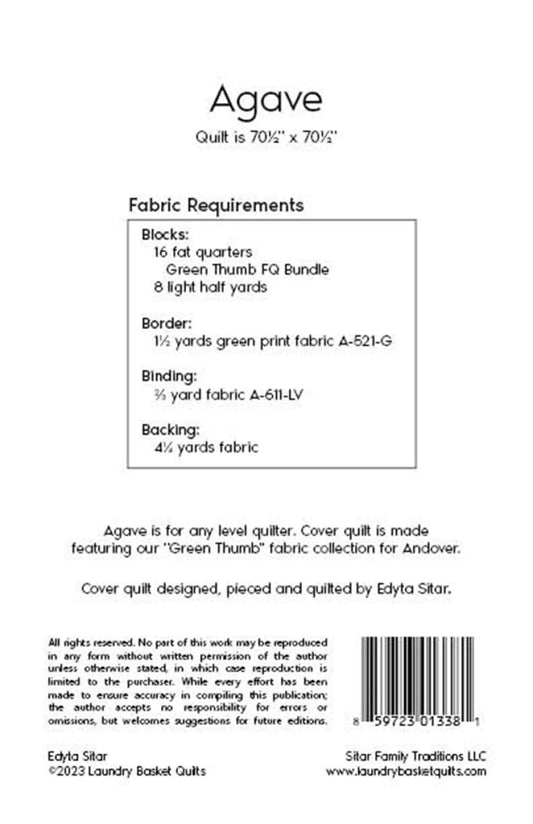 Agave Quilt Pattern by Laundry Basket Quilts