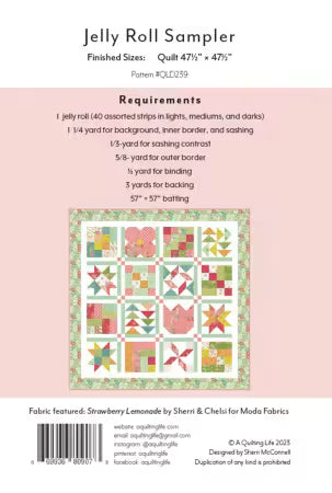 Jelly Roll Sampler Quilter Pattern