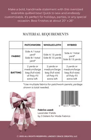 The Big Giant Quilted Bow